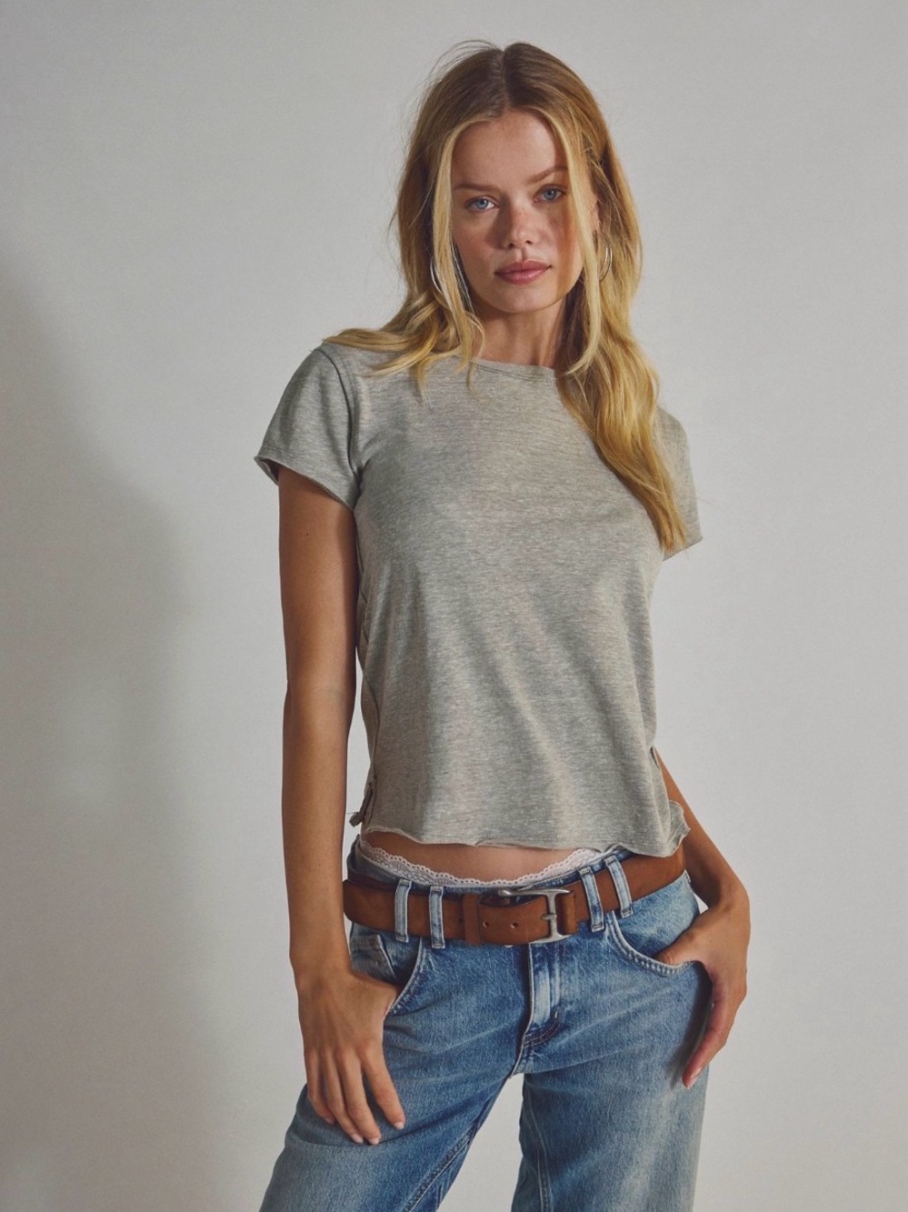 Free People Nova tee in greyhound